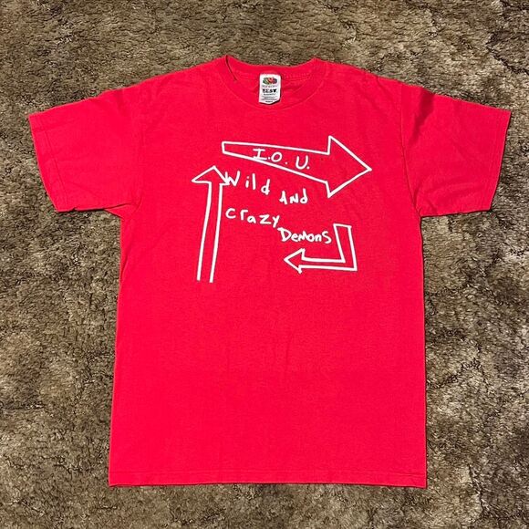 Vintage “Wild and Crazy Demons” Funny Quote T-Shirt Red Medium - Picture 1 of 4